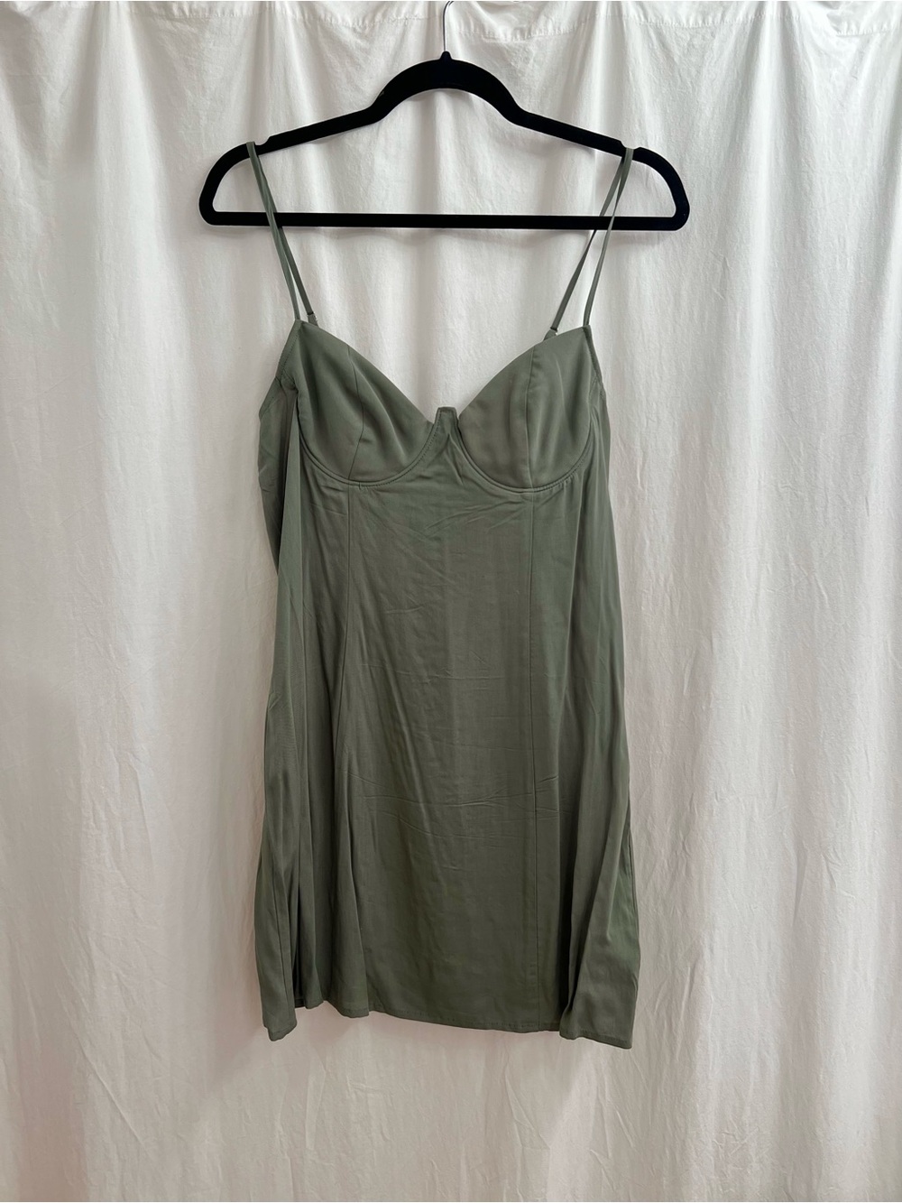 La Hearts Olive Green Mini Slip Dress